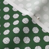 Half Inch Black and White Volleyballs on Hunter Green