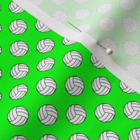 Half Inch Black and White Volleyball Balls on Lime Green