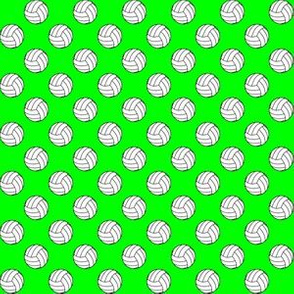 Half Inch Black and White Volleyball Balls on Lime Green