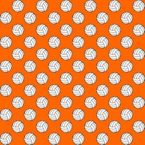 Half Inch Black and White Sports Volleyball Balls on Orange