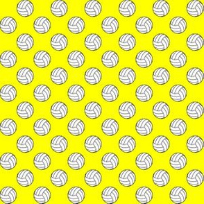 Half Inch Black and White Volleyball Balls on Yellow