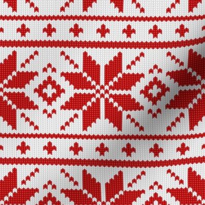 Skandinavian red knitted pattern