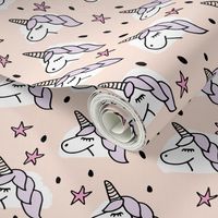 Dreaming unicorn night kawaii stars pastel pink violet sparkle