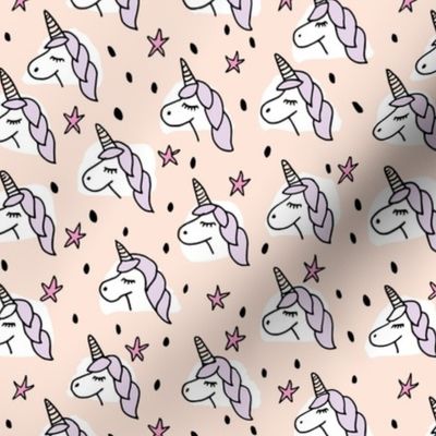 Dreaming unicorn night kawaii stars pastel pink violet sparkle