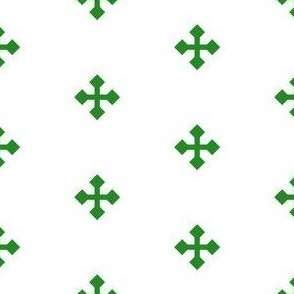 1 inch Greek Cross // white and green