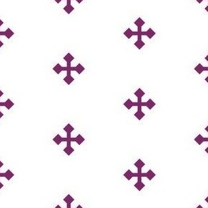 1 inch Greek Cross // white and purple