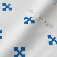 1 inch Greek Cross // white and blue