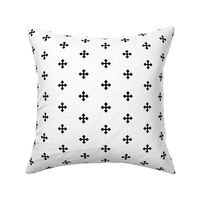 1 inch Greek Cross // white and black