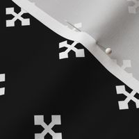 1 inch Greek Cross // black and white