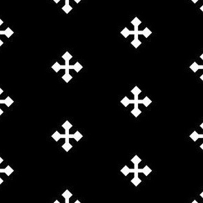 1 inch Greek Cross // black and white