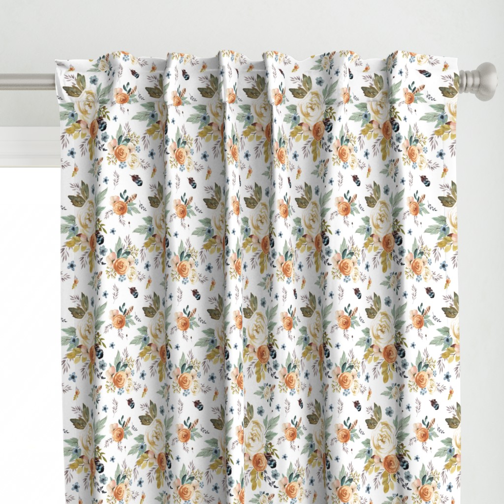 8" Western Autumn / More Florals / White