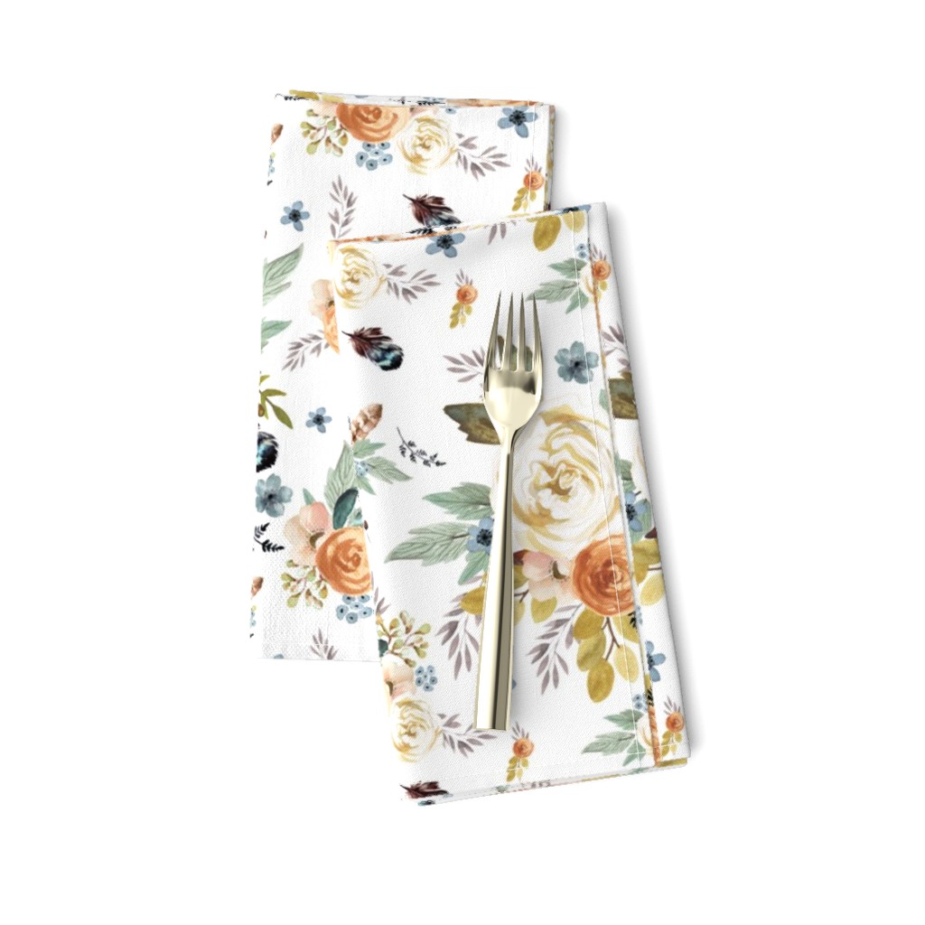 8" Western Autumn / More Florals / White