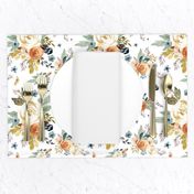 8" Western Autumn / More Florals / White