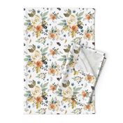 8" Western Autumn / More Florals / White