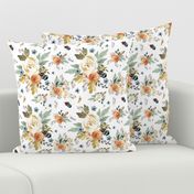 8" Western Autumn / More Florals / White