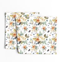 8" Western Autumn / More Florals / White