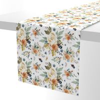 8" Western Autumn / More Florals / White