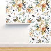 8" Western Autumn / More Florals / White