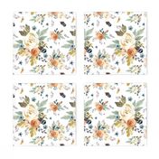 8" Western Autumn / More Florals / White