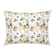 8" Western Autumn / More Florals / White