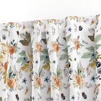 8" Western Autumn / More Florals / White