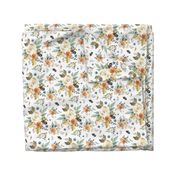 8" Western Autumn / More Florals / White