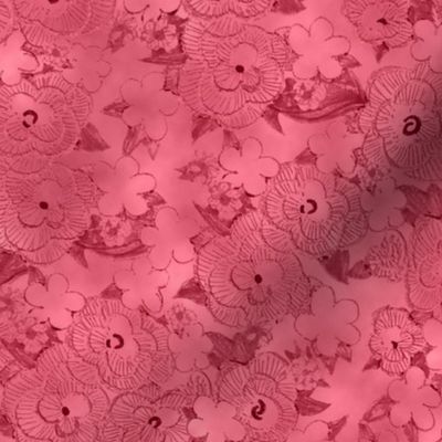 Ruffle Flowers Embossed Solid - Pink