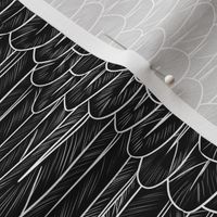 Inverted Black and White Feather Mantle