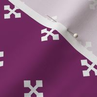 1 inch Greek Cross // purple and white