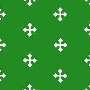 1 inch Greek Cross // green and white