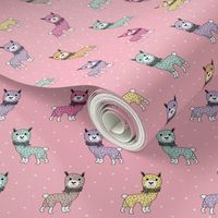 Colorful winter baby Llama kids alpaca illustration pattern