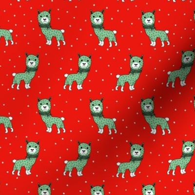 Colorful winter baby Llama kids alpaca christmas illustration pattern