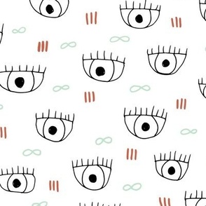 Human eyes and eyelashes infinite beauty staring at you cool trendy pop pattern gender neutral