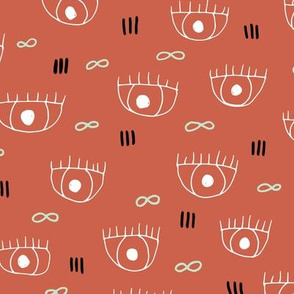 Human eyes and eyelashes infinite beauty staring at you cool trendy pop pattern gender neutral