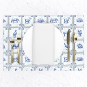 Dutch Farm Tiles with Crackle Finish, Royal Blue, Farm Animals, Sheep, Goat, Horse, Alpaca