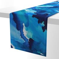 Watercolor Blue Skies Abstract Art 