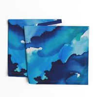 Watercolor Blue Skies Abstract Art 