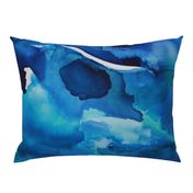 Watercolor Blue Skies Abstract Art 