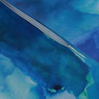 Watercolor Blue Skies Abstract Art 