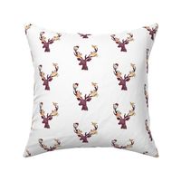 4" Autumn Wine Floral Deer // White