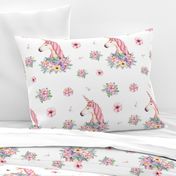 Dreamy Unicorn with Vintage Flowers