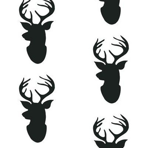 Deer Head Silhouette // Black and White