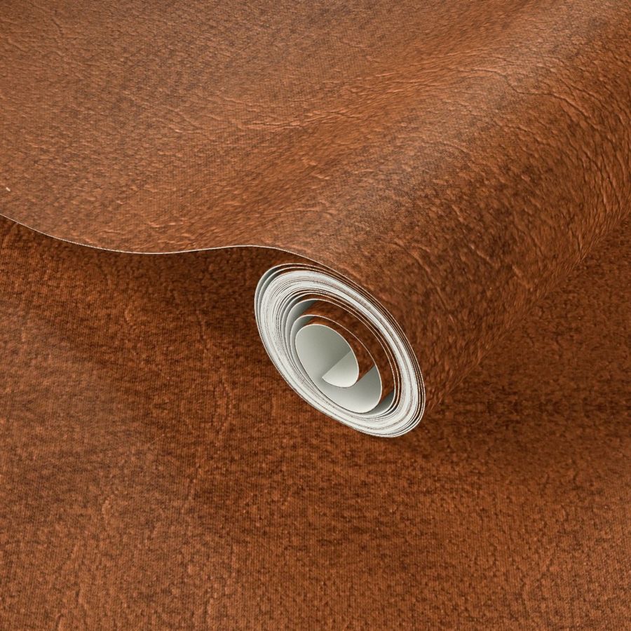 Faux Cognac Leather Wallpaper | Spoonflower