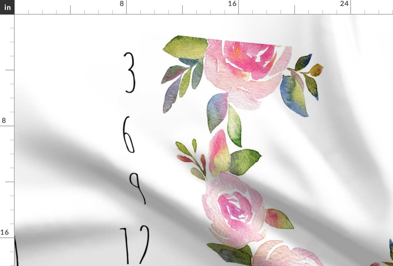 Rose Florals Girl Milestone Blanket