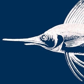 Big Blue Marlin!! (white & navy)