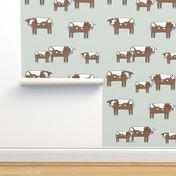 cow fabric // farmyard farm animals design cute cattle cows design - green