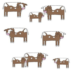 cow fabric // farmyard farm animals design cute cattle cows design - white