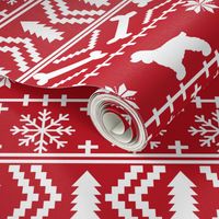 Cocker Spaniel fair isle christmas fabric dog breed pet friendly holiday red