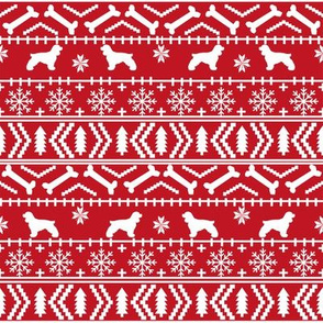 Cocker Spaniel fair isle christmas fabric dog breed pet friendly holiday red