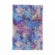 Galaxy space waterolor with woven structure - purple and blue